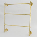 Unlacquered Solid Brass Towel Rack, 3-Tier Wall Mounted Towel Rail, Bathroom Towel Holder