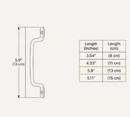 Curved Solid Brass Cabinet Handle, Modern Drawer Pull, Minimalist Brass Furniture Hardware