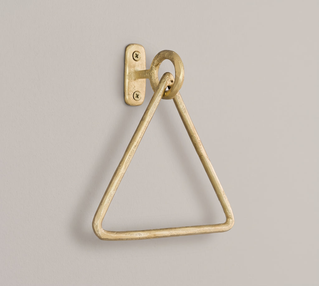 Triangle Brass Towel Rack – Wall-Mounted Holder