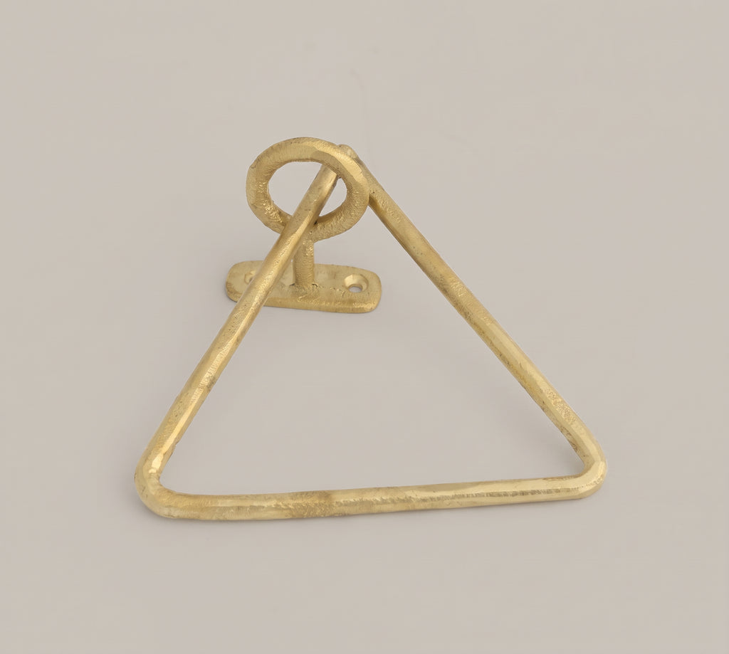 Triangle Brass Towel Rack – Wall-Mounted Holder