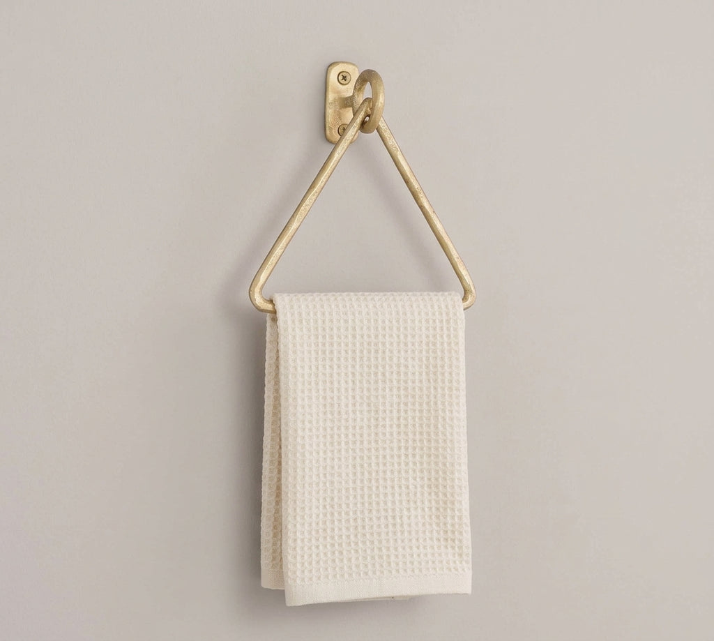 Triangle Brass Towel Rack – Wall-Mounted Holder