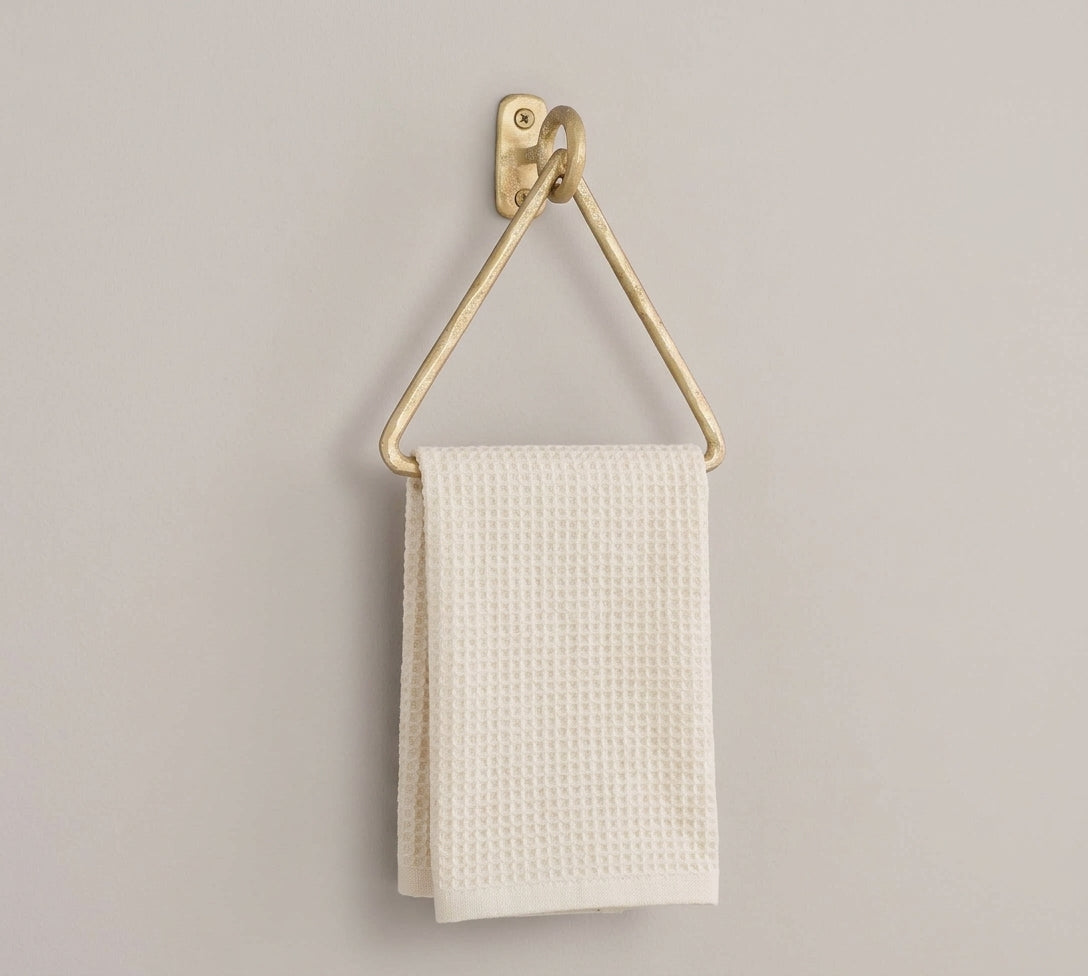 Triangle Brass Towel Rack – Wall-Mounted Holder