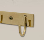 Linear Brass Wall Hook, Minimalist Wall Mounted Coat Hook, Modern Brass Hook