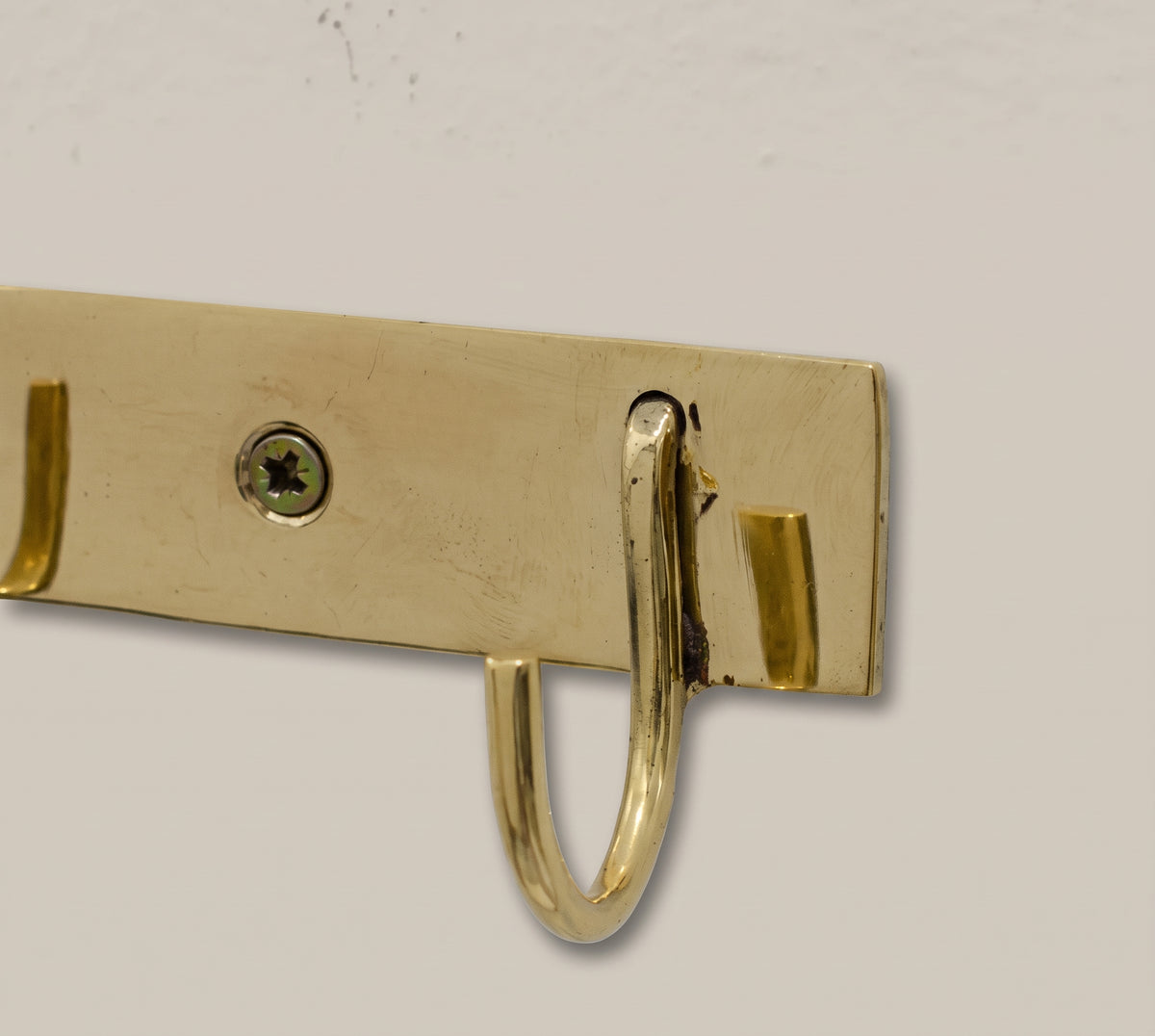 Linear Brass Wall Hook, Minimalist Wall Mounted Coat Hook, Modern Brass Hook
