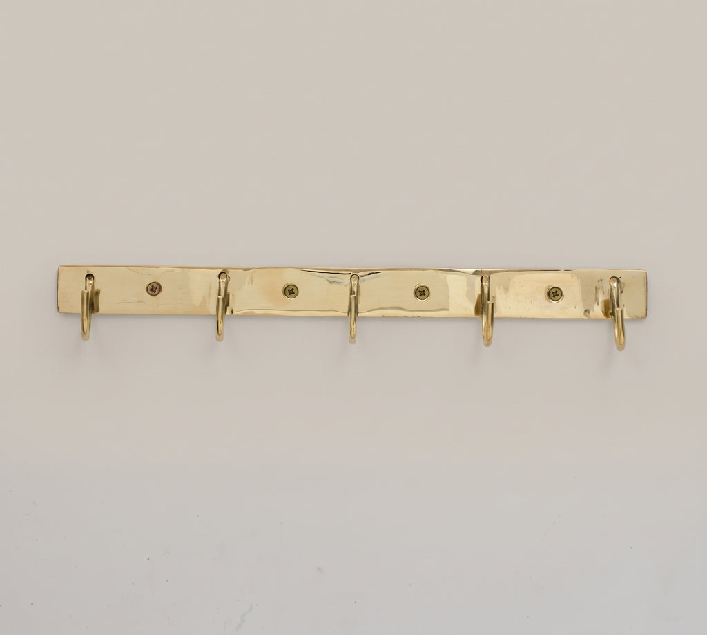 Linear Brass Wall Hook, Minimalist Wall Mounted Coat Hook, Modern Brass Hook