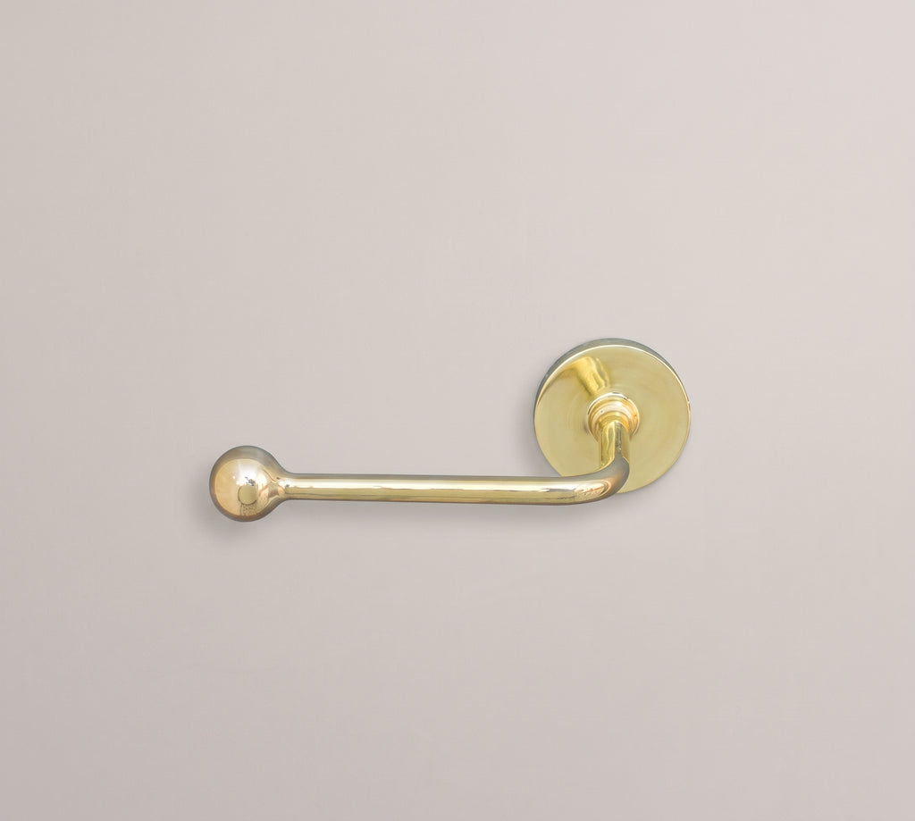 Solid Brass Wall-Mounted Toilet Paper Holder, Minimalist Brass Bathroom Hardware