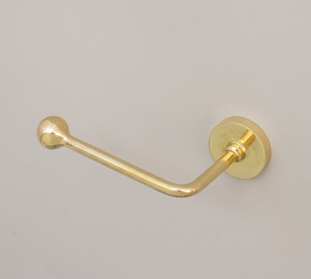Solid Brass Wall-Mounted Toilet Paper Holder, Minimalist Brass Bathroom Hardware