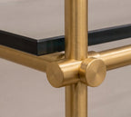 Solid Brass Bathroom Shelf with Glass Shelves, 3-Tier Wall Mounted Storage French Bistro