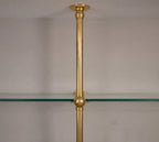 Solid Brass Bathroom Shelf with Glass Shelves, French Bistro, Two-Column Design