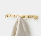 Linear Brass Wall Hook, Minimalist Wall Mounted Coat Hook, Modern Brass Hook