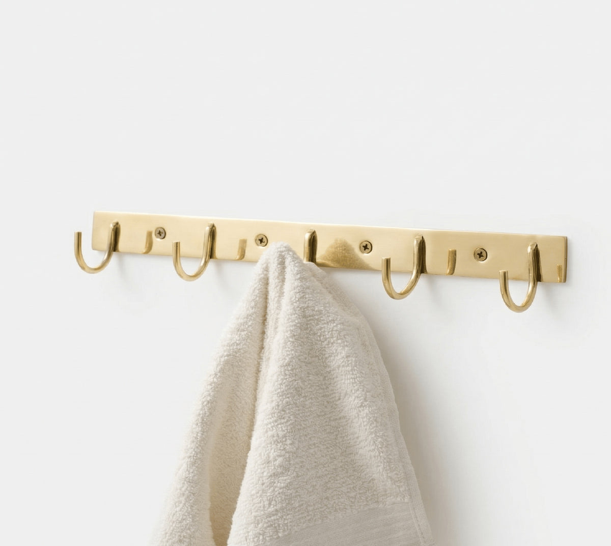 Linear Brass Wall Hook, Minimalist Wall Mounted Coat Hook, Modern Brass Hook