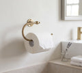 Unlacquered brass engraved toilet paper holder, decorative wall-mounted bathroom holder