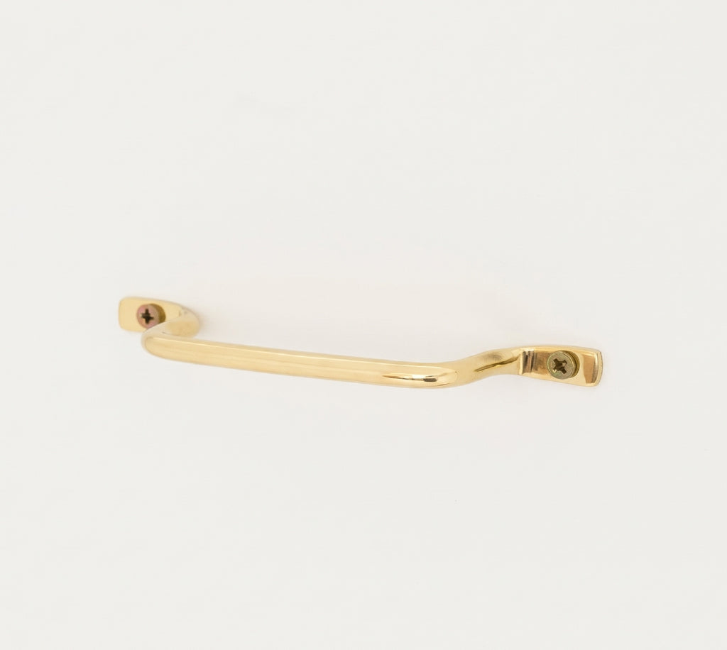 Curved Solid Brass Cabinet Handle, Modern Drawer Pull, Minimalist Brass Furniture Hardware