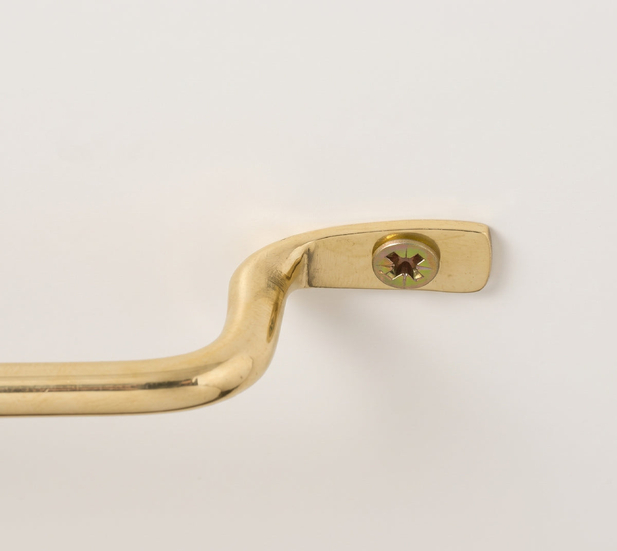 Curved Solid Brass Cabinet Handle, Modern Drawer Pull, Minimalist Brass Furniture Hardware