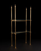 Solid Brass Shelf with Glass Shelves | French Bistro