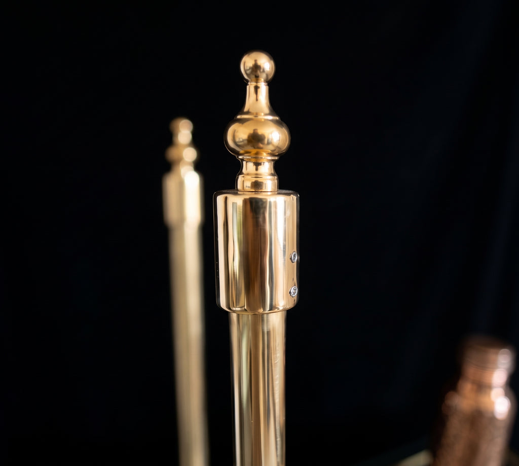 Solid Brass Shelf with Glass Shelves | French Bistro