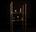 Solid Brass Shelf with Glass Shelves | French Bistro