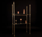 Solid Brass Shelf with Glass Shelves | French Bistro