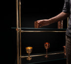 Solid Brass Shelf with Glass Shelves | French Bistro
