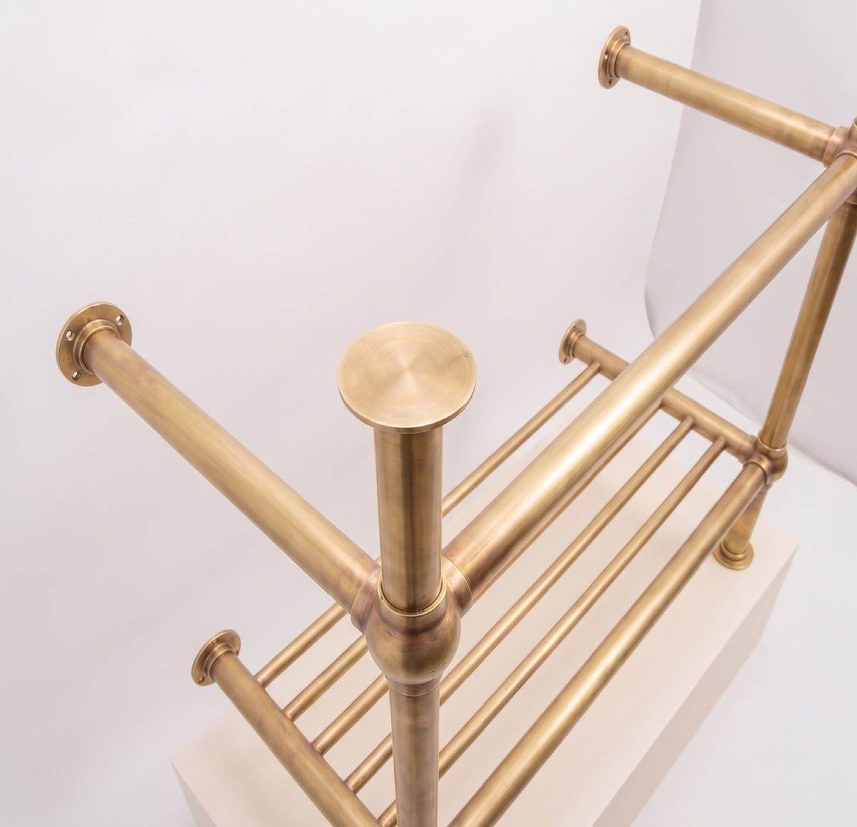 Solid Brass Console Sink Legs, Freestanding Bathroom Sink Base, Wall Supported Vanity Frame