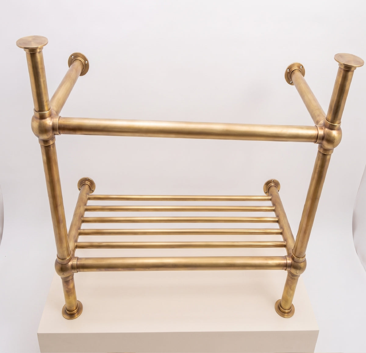 Solid Brass Console Sink Legs, Freestanding Bathroom Sink Base, Wall Supported Vanity Frame