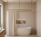 Solid Brass Ceiling Mounted Shower Curtain Rod, Ceiling Mounted Curtain Track