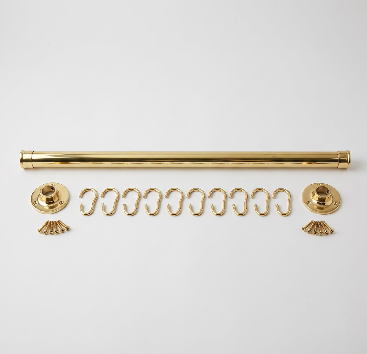 Solid Brass Curtain Rod with Rings, Decorative Window Curtain Rod, Drapery Hardware