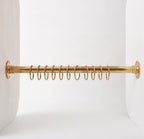 Solid Brass Curtain Rod with Rings, Decorative Window Curtain Rod, Drapery Hardware