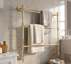Unlacquered Solid Brass Towel Rack, 3-Tier Wall Mounted Towel Rail, Bathroom Towel Holder