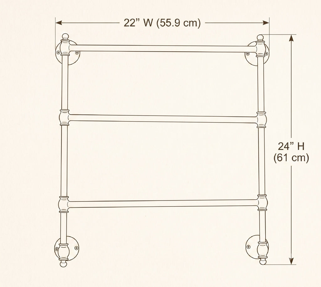 Unlacquered Solid Brass Towel Rack, 3-Tier Wall Mounted Towel Rail, Bathroom Towel Holder