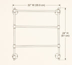 Unlacquered Solid Brass Towel Rack, 3-Tier Wall Mounted Towel Rail, Bathroom Towel Holder