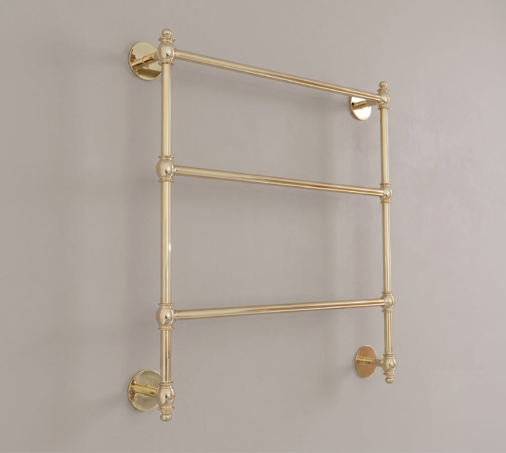 Unlacquered Solid Brass Towel Rack, 3-Tier Wall Mounted Towel Rail, Bathroom Towel Holder