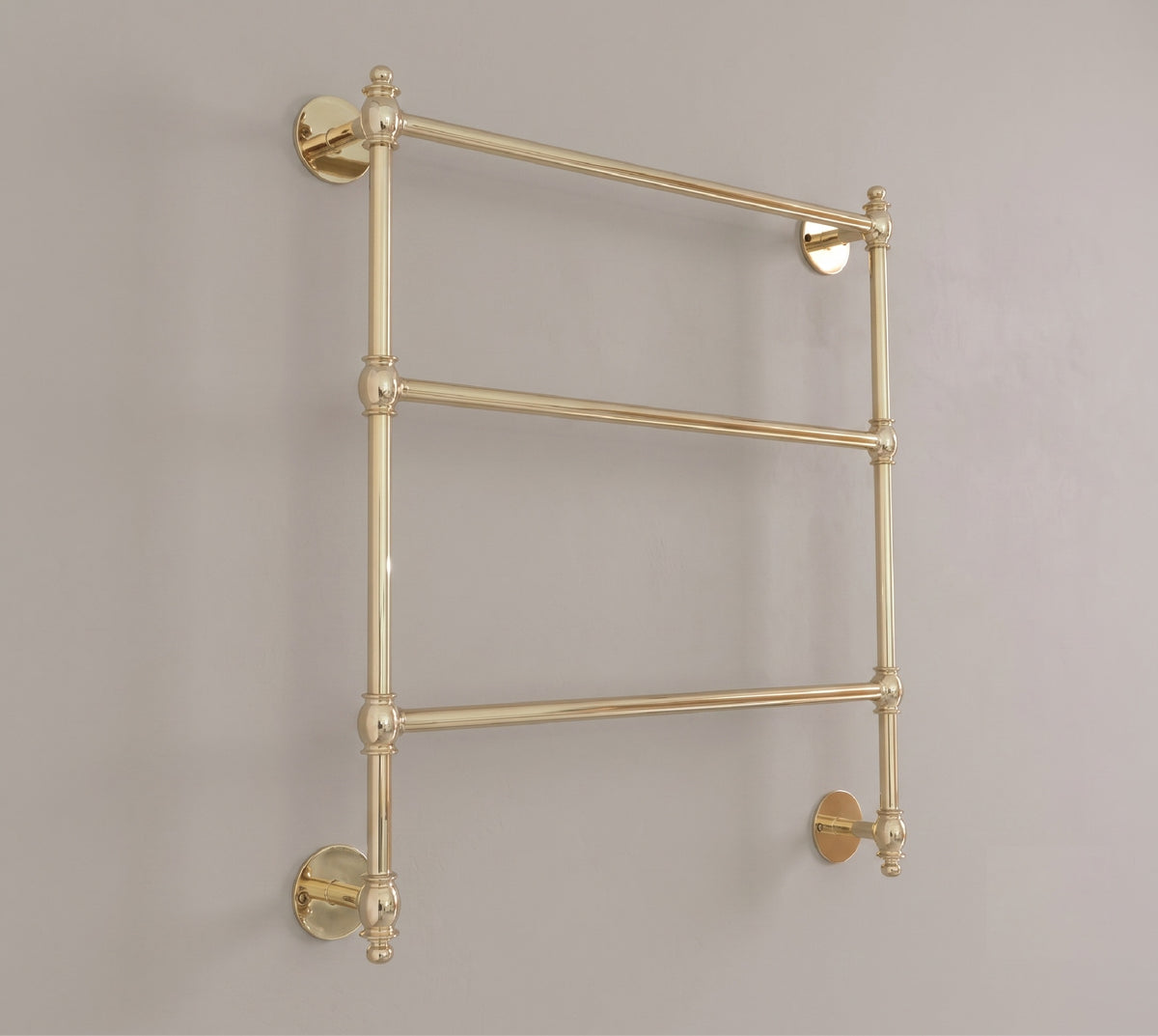 Unlacquered Solid Brass Towel Rack, 3-Tier Wall Mounted Towel Rail, Bathroom Towel Holder