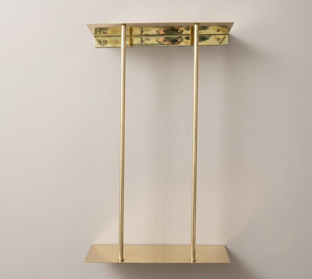 Solid Brass Wall Mounted Rail Holder, Double Rod Rail Support, Brass Rail Bracket