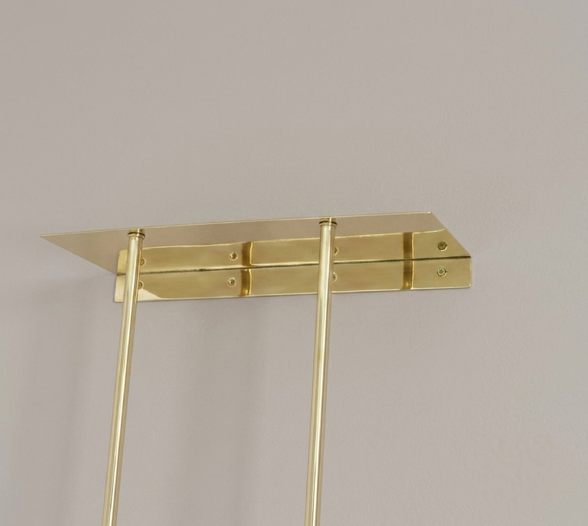 Solid Brass Wall Mounted Rail Holder, Double Rod Rail Support, Brass Rail Bracket
