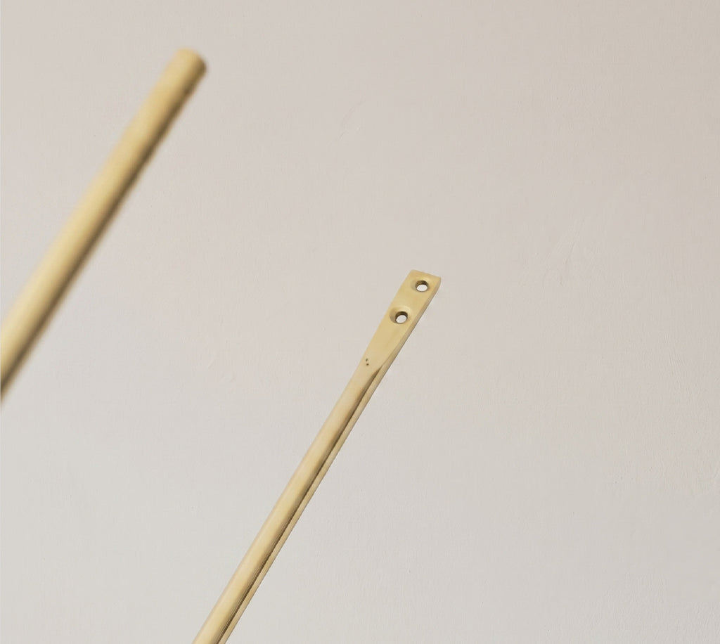 Brass drapery holdback in two sizes, sold as one piece or packs of 2 and 4