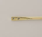 Pair of unlacquered brass curtain holdbacks, classic window treatment hardware