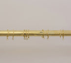 Solid Brass Curtain Rod with Rings, Wall Mounted Drapery Rod, Brass Curtain Hardware