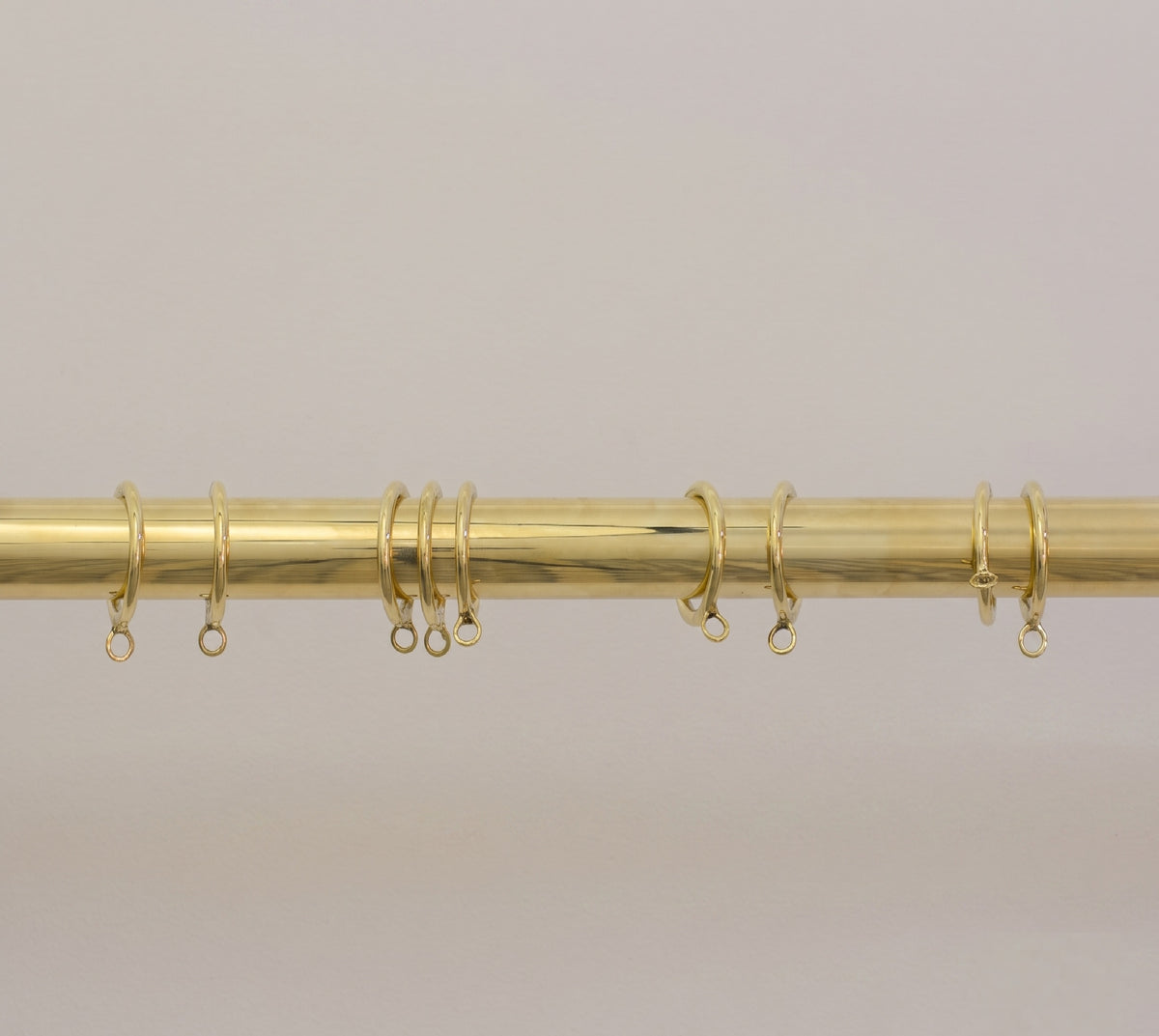 Solid Brass Curtain Rod with Rings, Wall Mounted Drapery Rod, Brass Curtain Hardware