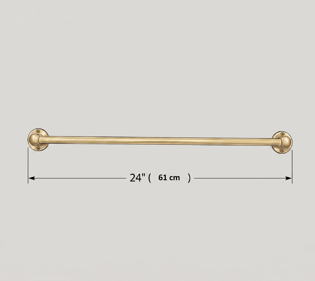 Solid Brass Towel Rail, Wall Mounted Bathroom Towel Bar, Brass Towel Holder