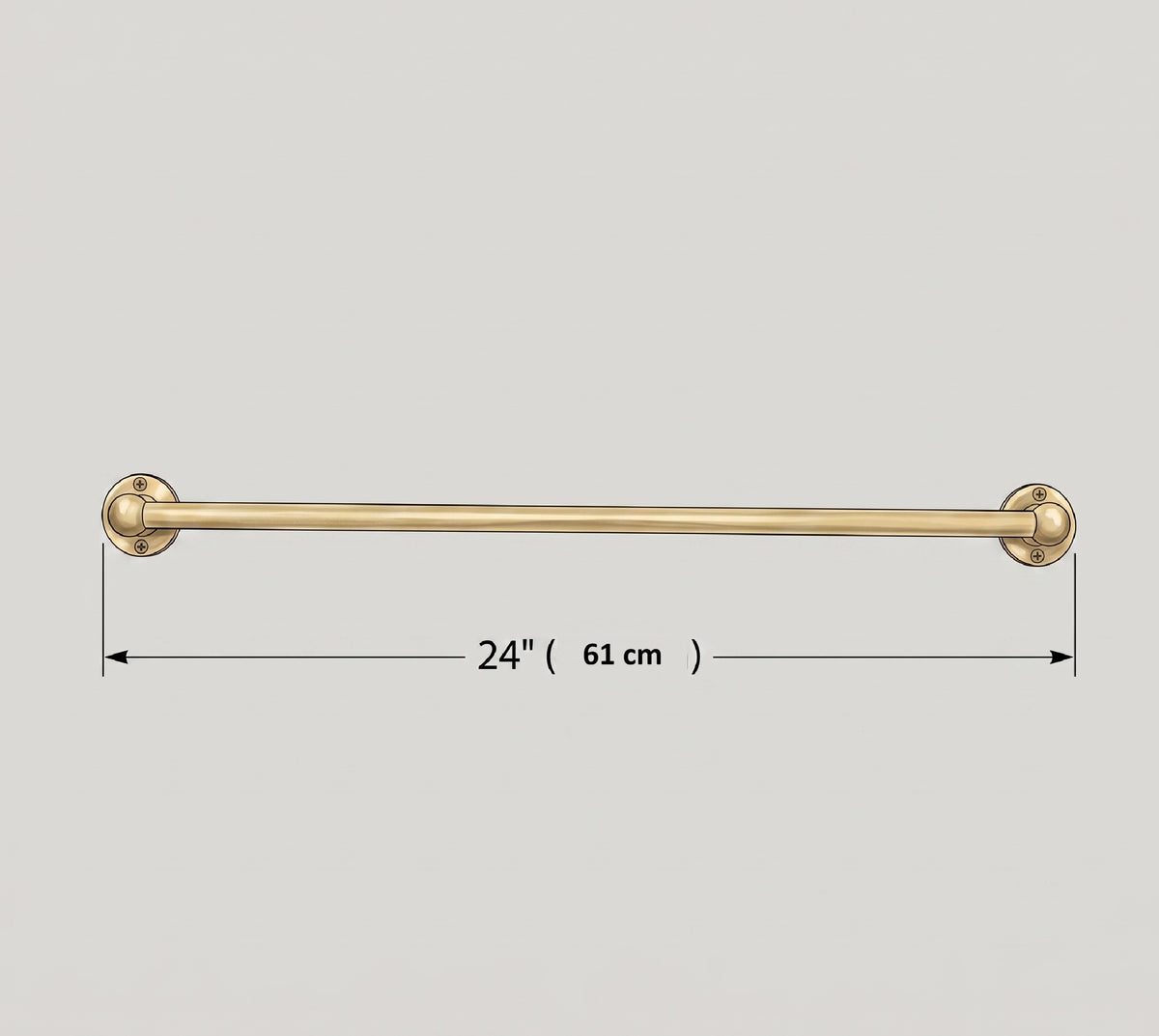 Solid Brass Towel Rail, Wall Mounted Bathroom Towel Bar, Brass Towel Holder