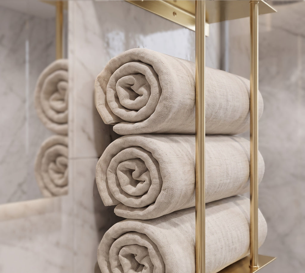 Solid Brass Wall Mounted Rail Holder, Double Rod Rail Support, Brass Rail Bracket