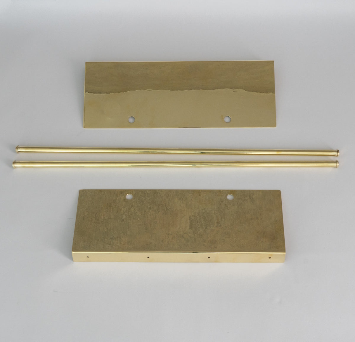 Solid Brass Wall Mounted Rail Holder, Double Rod Rail Support, Brass Rail Bracket