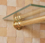 Solid Brass Shelf with Glass Shelves | 3-Tier Floor-Mounted Storage Rack