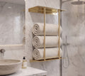 Solid Brass Wall Mounted Rail Holder, Double Rod Rail Support, Brass Rail Bracket