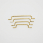 Curved Solid Brass Cabinet Handle, Modern Drawer Pull, Minimalist Brass Furniture Hardware