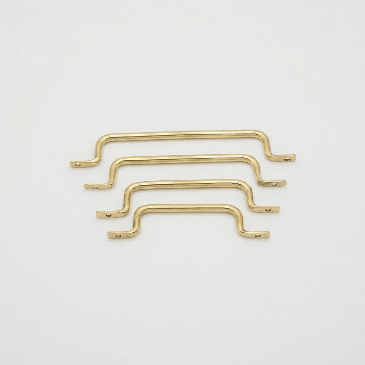 Curved Solid Brass Cabinet Handle, Modern Drawer Pull, Minimalist Brass Furniture Hardware